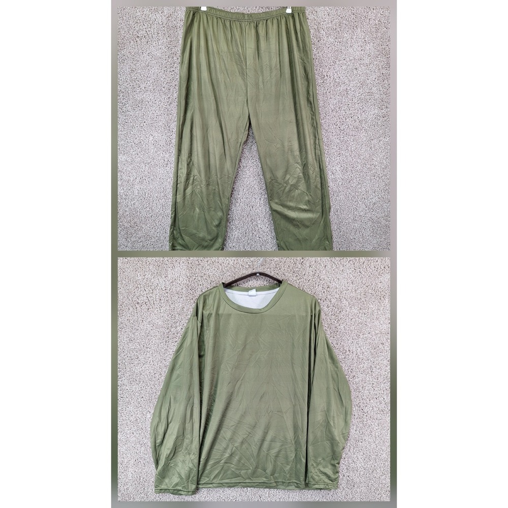 Unbranded Pajama Set Adult 3XL Green Long Sleeve Shirt Pants Loungewear Comfy